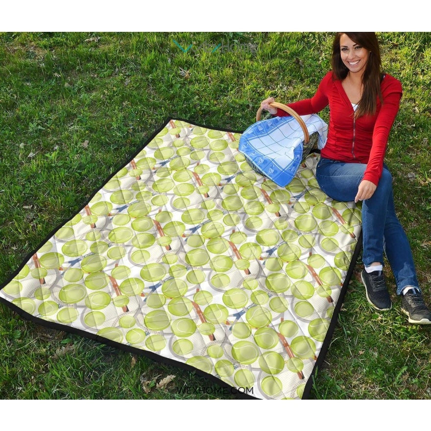 Tennis Pattern Print Design 01 Premium Quilt