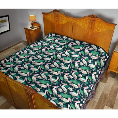 Pelican Pattern Print Design 03 Premium Quilt