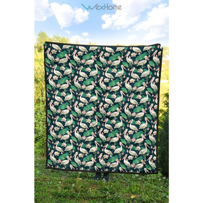 Pelican Pattern Print Design 03 Premium Quilt