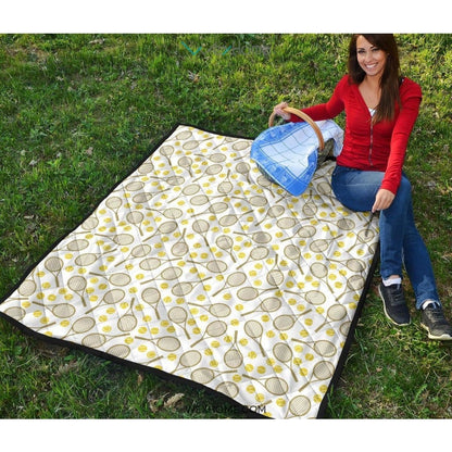 Tennis Pattern Print Design 02 Premium Quilt