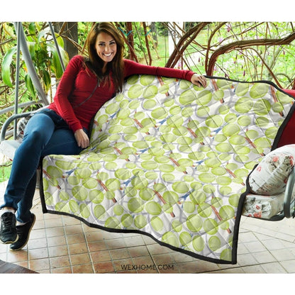 Tennis Pattern Print Design 01 Premium Quilt