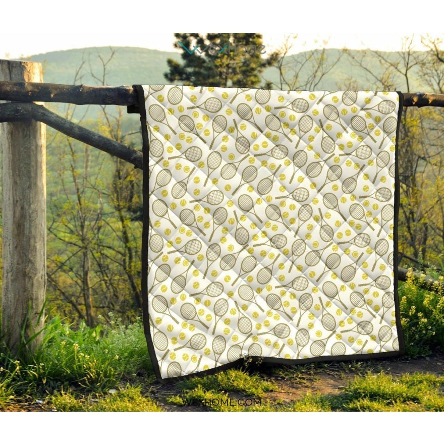 Tennis Pattern Print Design 02 Premium Quilt