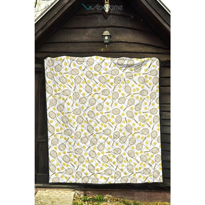 Tennis Pattern Print Design 02 Premium Quilt