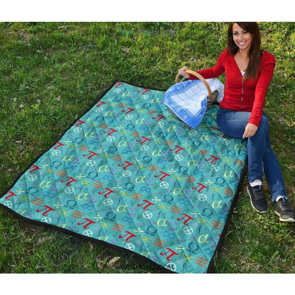 Math Pattern Print Design 02 Premium Quilt