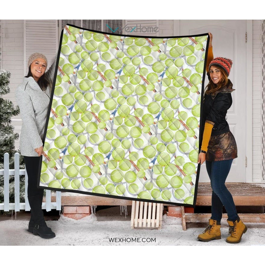 Tennis Pattern Print Design 01 Premium Quilt