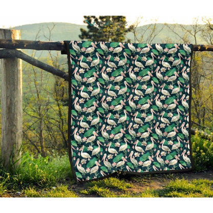 Pelican Pattern Print Design 03 Premium Quilt