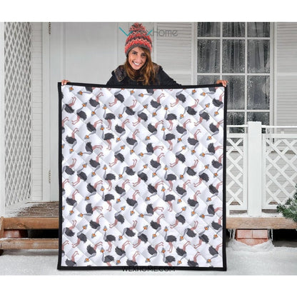 Ostrich Pattern Print Design 02 Premium Quilt