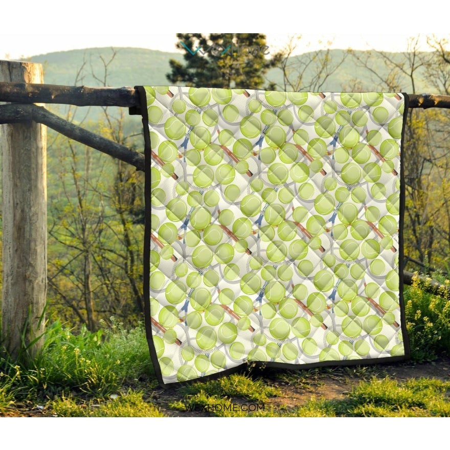 Tennis Pattern Print Design 01 Premium Quilt