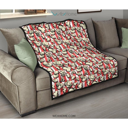 Popcorn Pattern Print Design 05 Premium Quilt