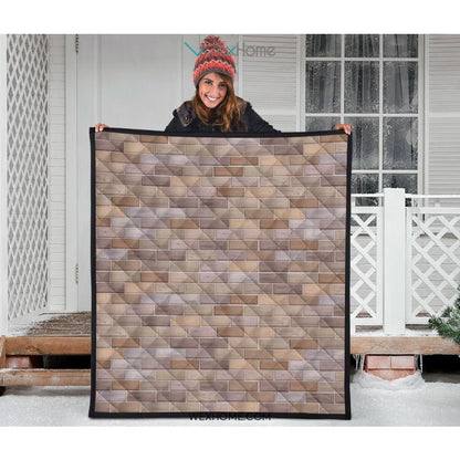 Brick Printed Pattern Print Design 01 Premium Quilt