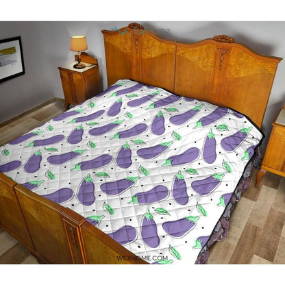 Eggplant Pattern Print Design 05 Premium Quilt