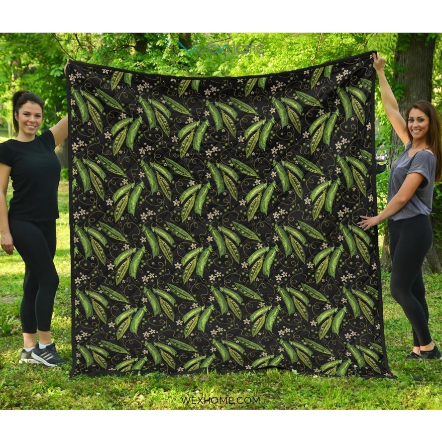 Green Peas Pattern Print Design 02 Premium Quilt