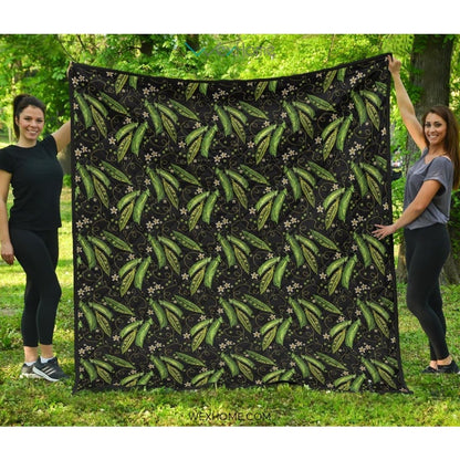 Green Peas Pattern Print Design 02 Premium Quilt