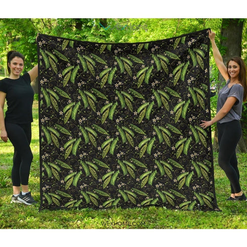 Green Peas Pattern Print Design 02 Premium Quilt