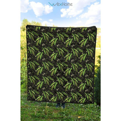 Green Peas Pattern Print Design 02 Premium Quilt