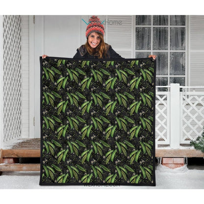 Green Peas Pattern Print Design 02 Premium Quilt
