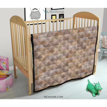 Brick Printed Pattern Print Design 01 Premium Quilt