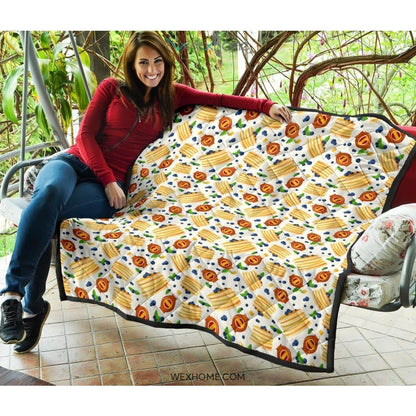 Pancake Pattern Print Design 02 Premium Quilt