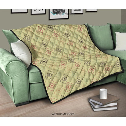 Camera Pattern Print Design 01 Premium Quilt