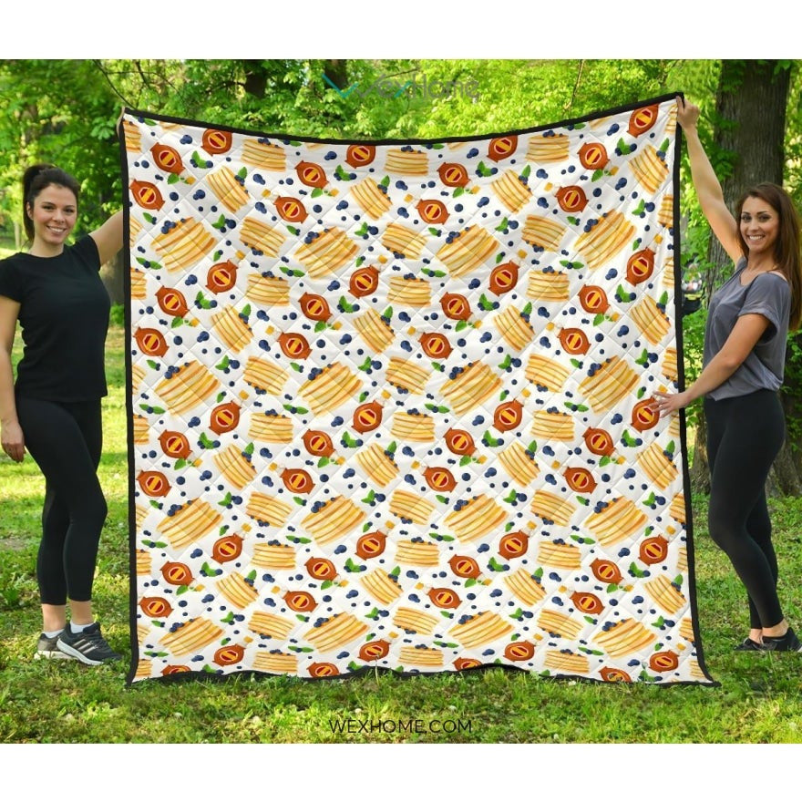Pancake Pattern Print Design 02 Premium Quilt