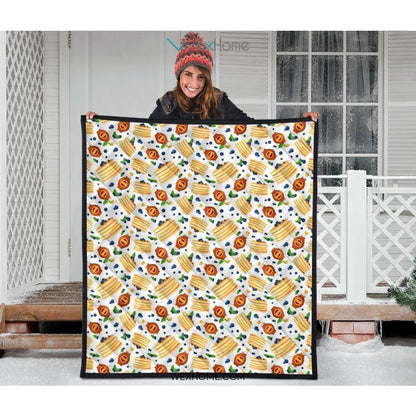 Pancake Pattern Print Design 02 Premium Quilt