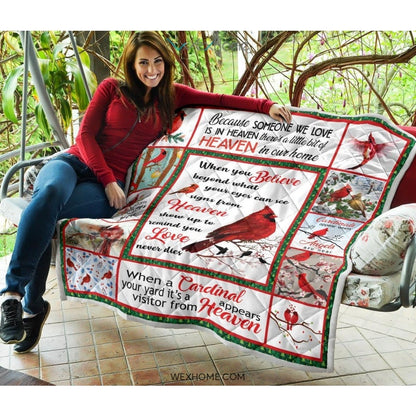WEXHOME I Am Always With You Cardinal Premium Quilt