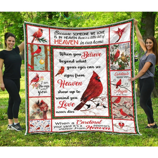 WEXHOME I Am Always With You Cardinal Premium Quilt