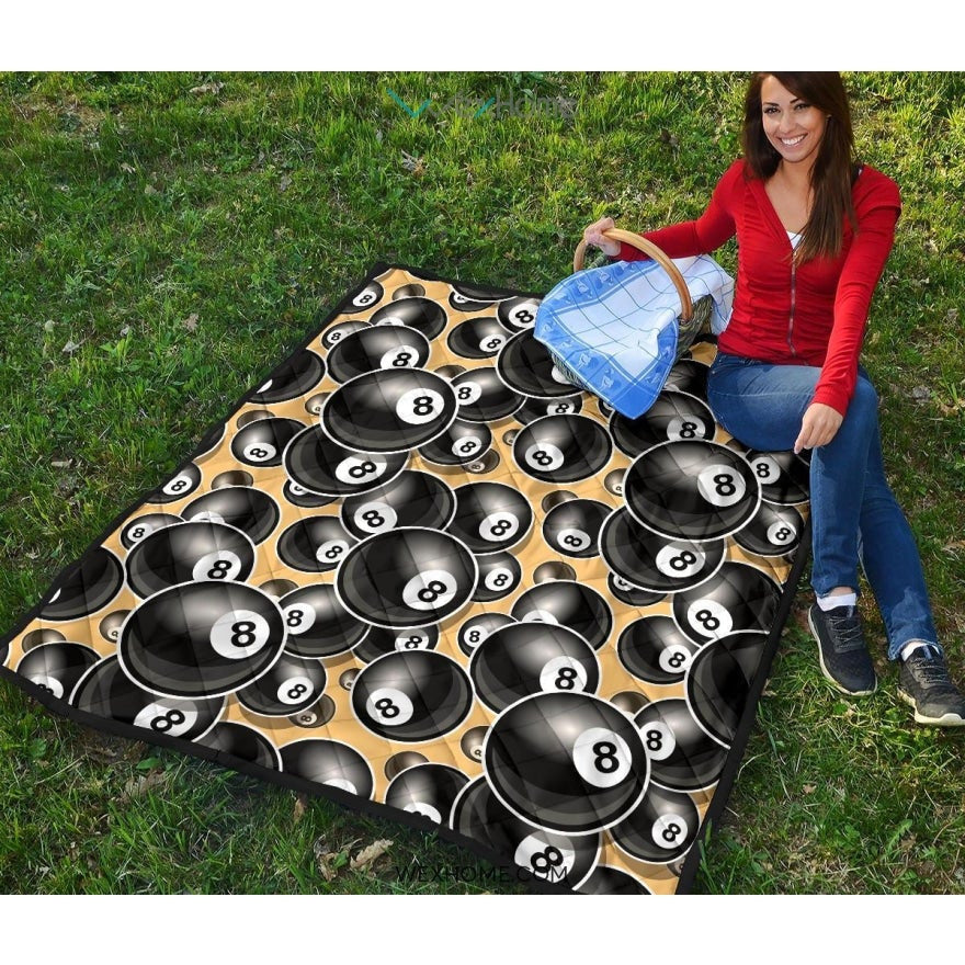Billiard Ball Pattern Print Design 04 Premium Quilt
