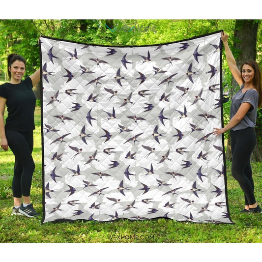 Swallow Pattern Print Design 05 Premium Quilt