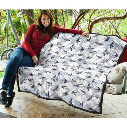 Swallow Pattern Print Design 05 Premium Quilt