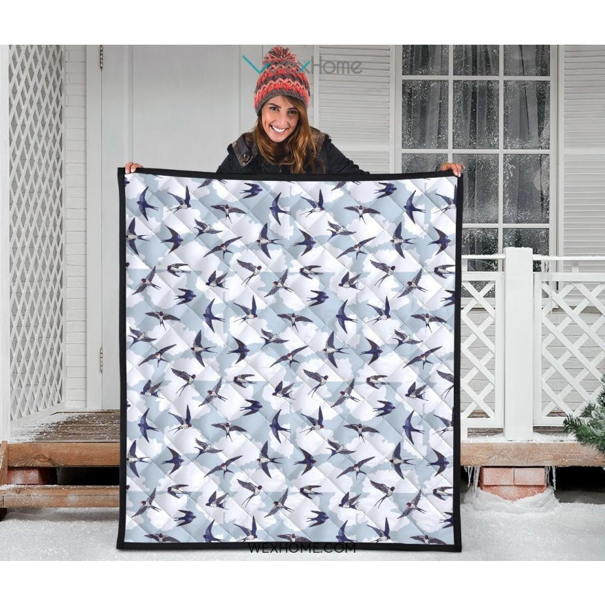 Swallow Pattern Print Design 05 Premium Quilt