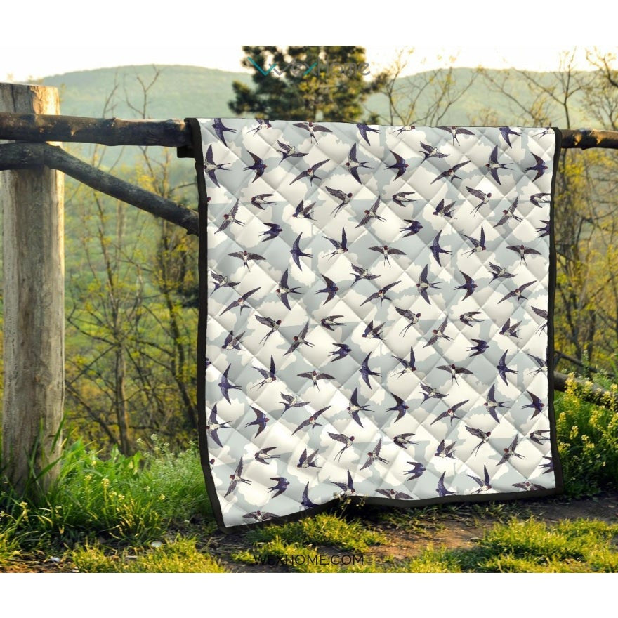 Swallow Pattern Print Design 05 Premium Quilt