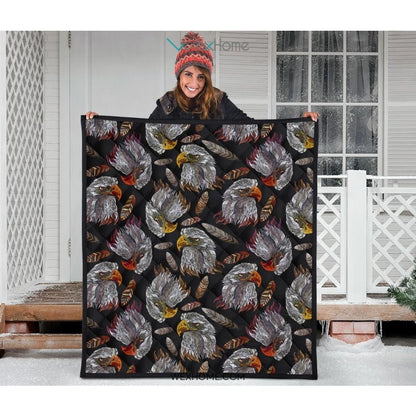 Eagle Pattern Print Design 05 Premium Quilt