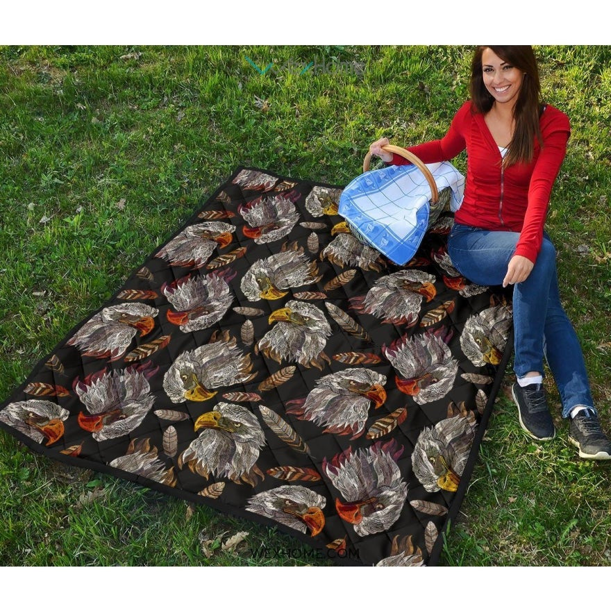 Eagle Pattern Print Design 05 Premium Quilt