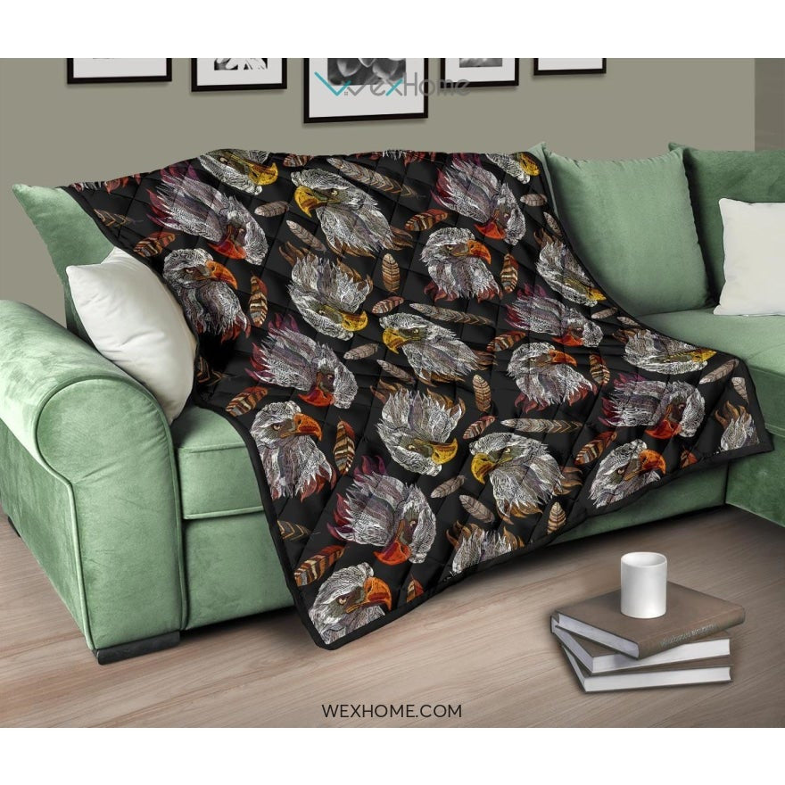 Eagle Pattern Print Design 05 Premium Quilt