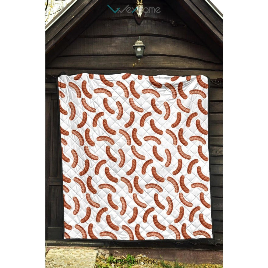 Sausage Pattern Print Design 04 Premium Quilt