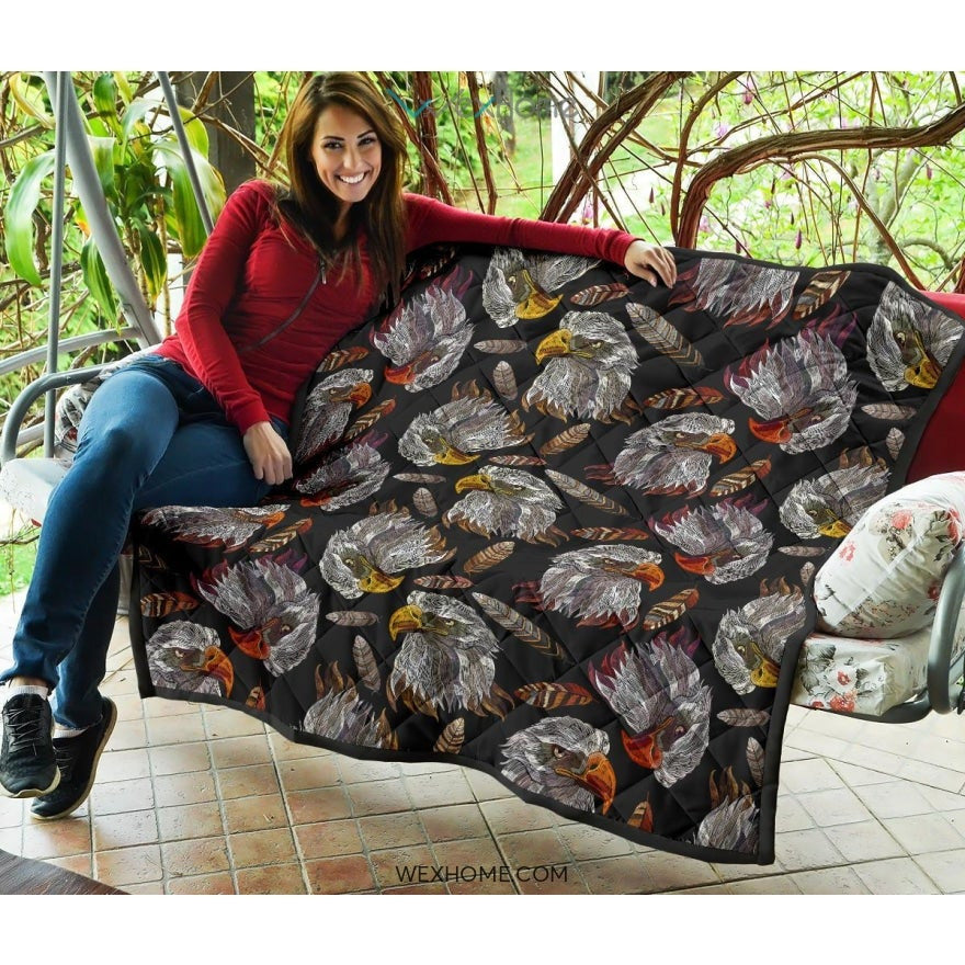 Eagle Pattern Print Design 05 Premium Quilt