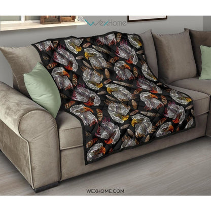 Eagle Pattern Print Design 05 Premium Quilt