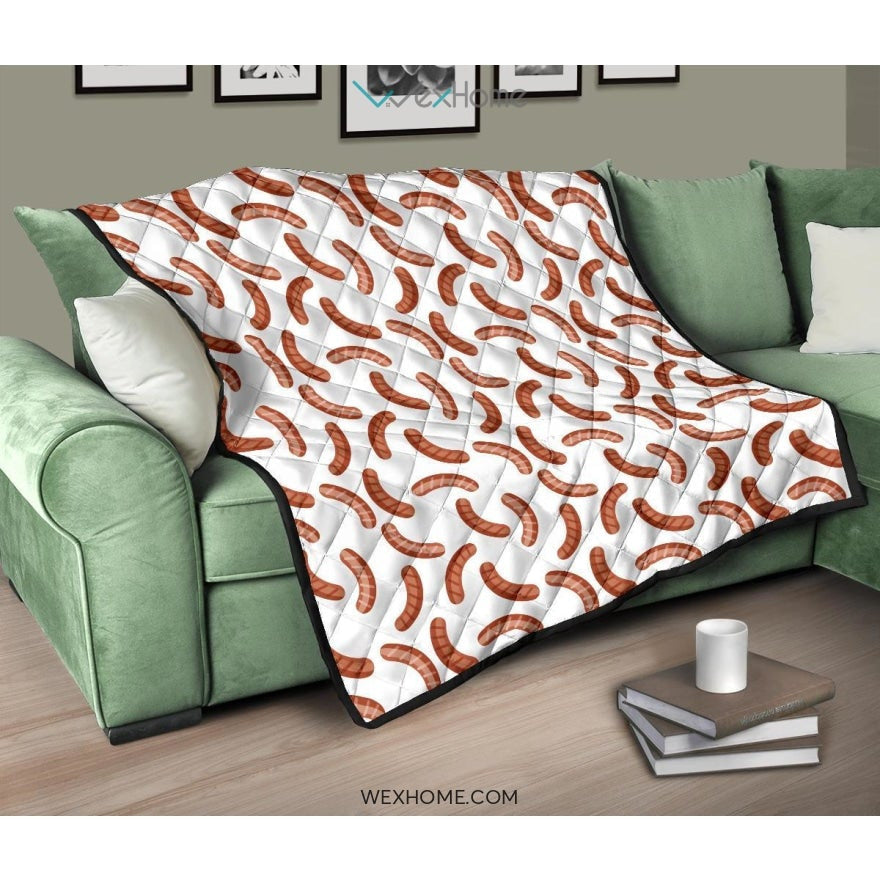 Sausage Pattern Print Design 04 Premium Quilt