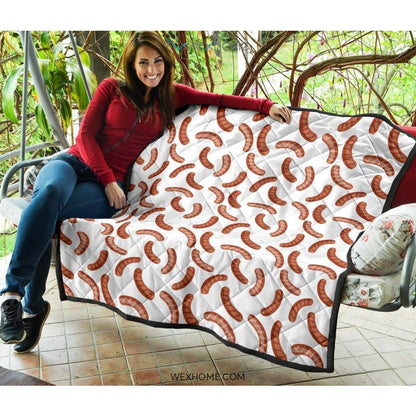 Sausage Pattern Print Design 04 Premium Quilt