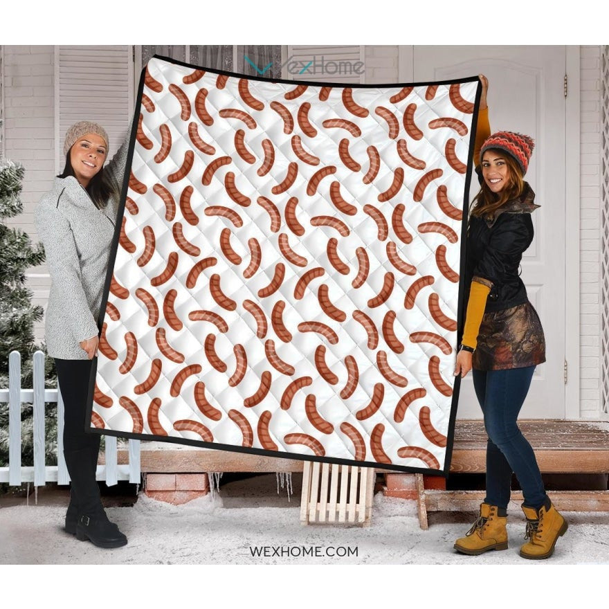 Sausage Pattern Print Design 04 Premium Quilt