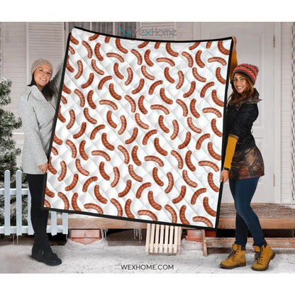 Sausage Pattern Print Design 04 Premium Quilt