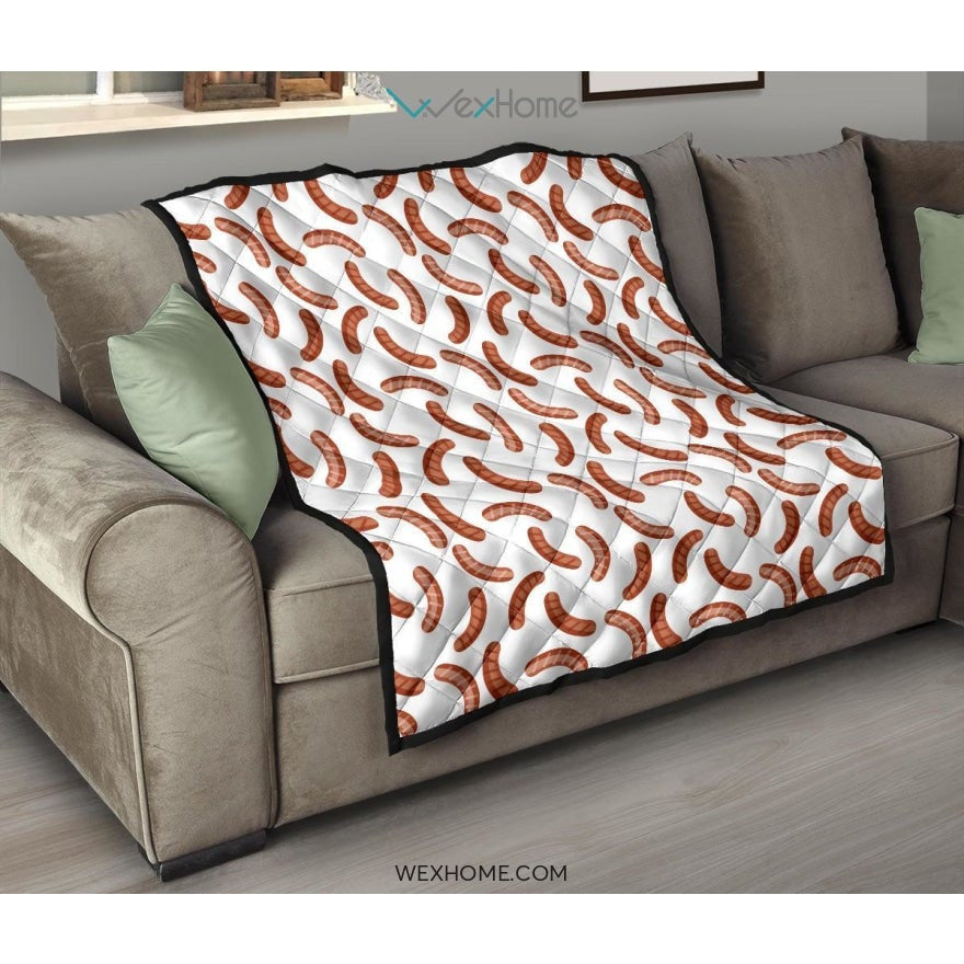 Sausage Pattern Print Design 04 Premium Quilt