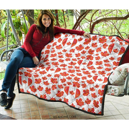 Canada Pattern Print Design 02 Premium Quilt
