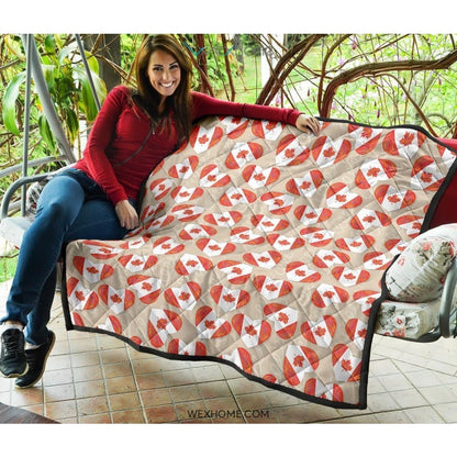Canada Pattern Print Design 01 Premium Quilt