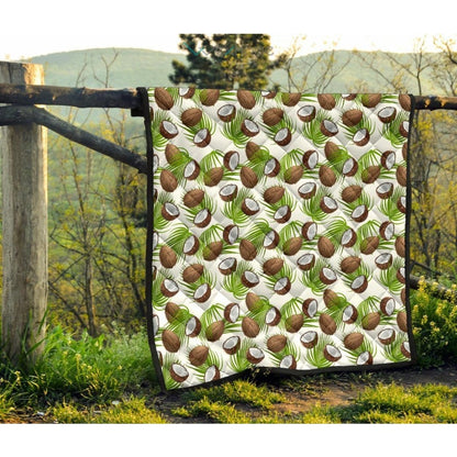 Coconut Pattern Print Design 04 Premium Quilt