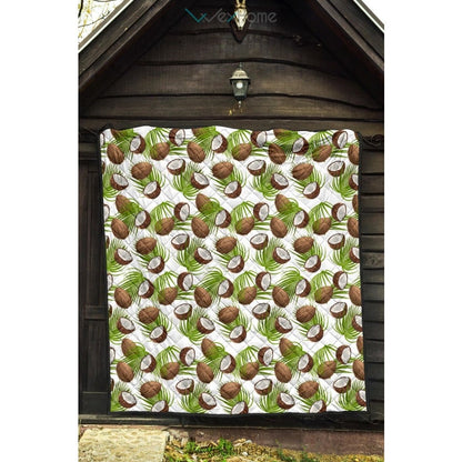 Coconut Pattern Print Design 04 Premium Quilt