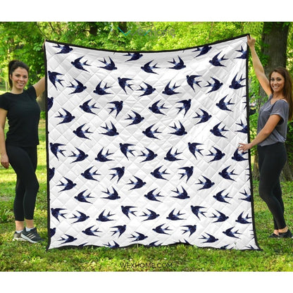 Swallow Pattern Print Design 03 Premium Quilt