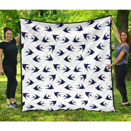 Swallow Pattern Print Design 03 Premium Quilt