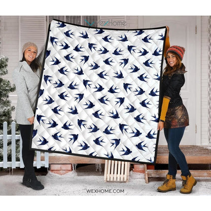 Swallow Pattern Print Design 03 Premium Quilt